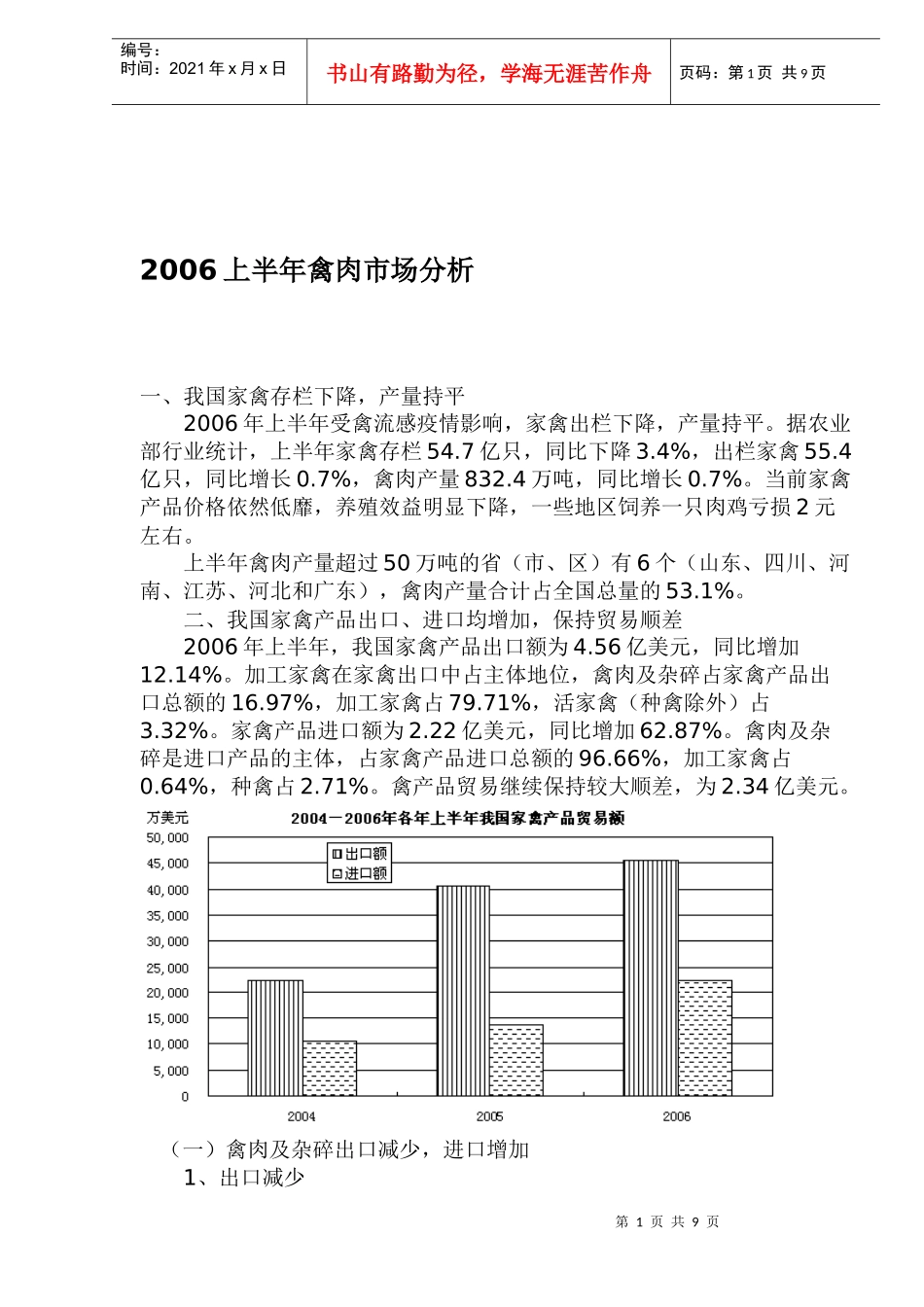 上半年禽肉市场分析_第1页