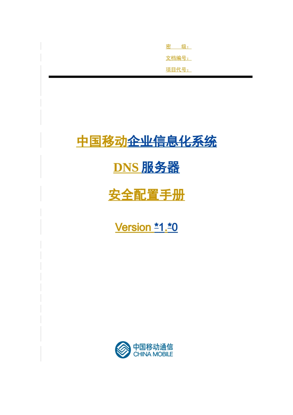 中国移动DNS服务器安全配置手册_第1页