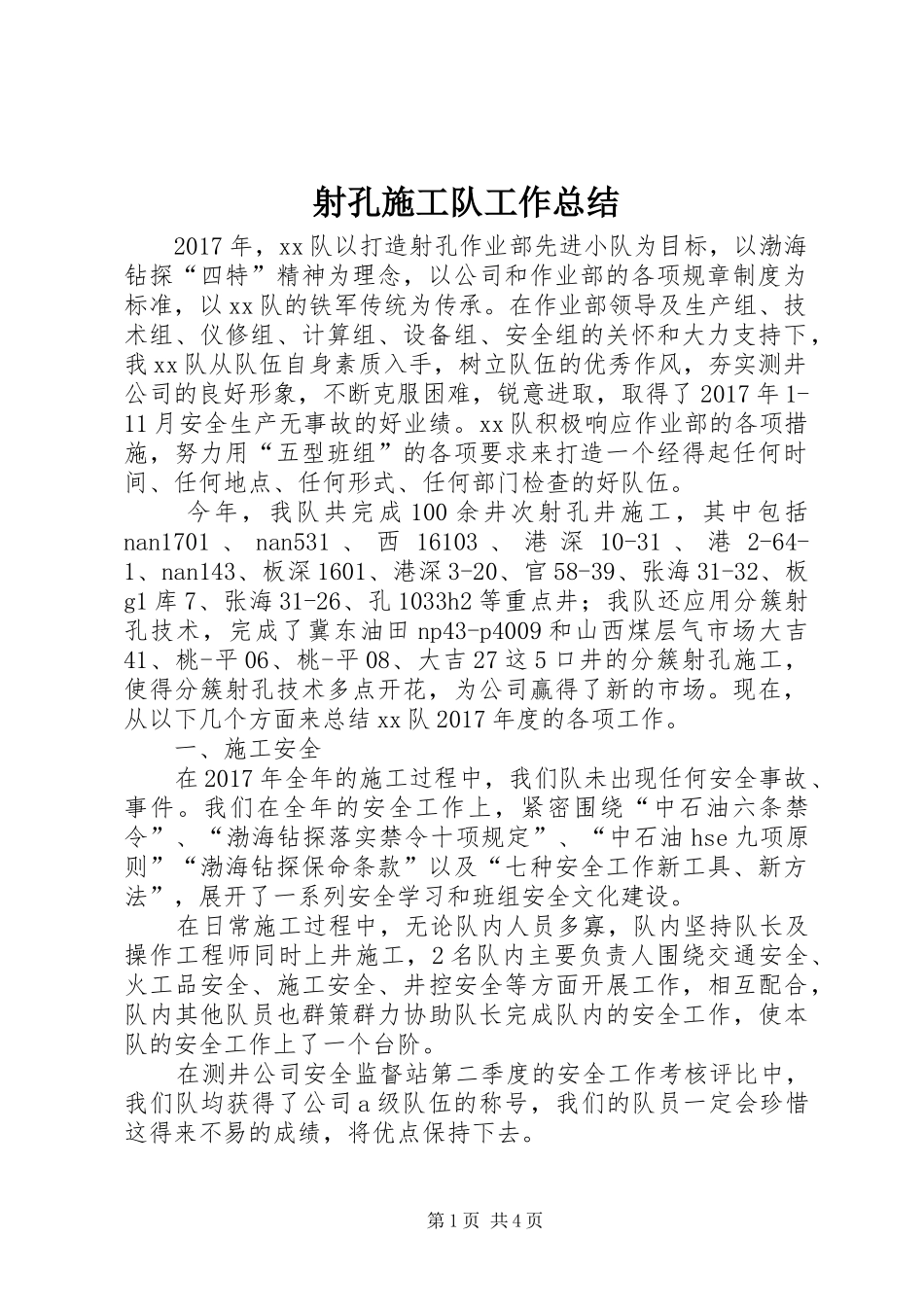 射孔施工队工作总结_第1页