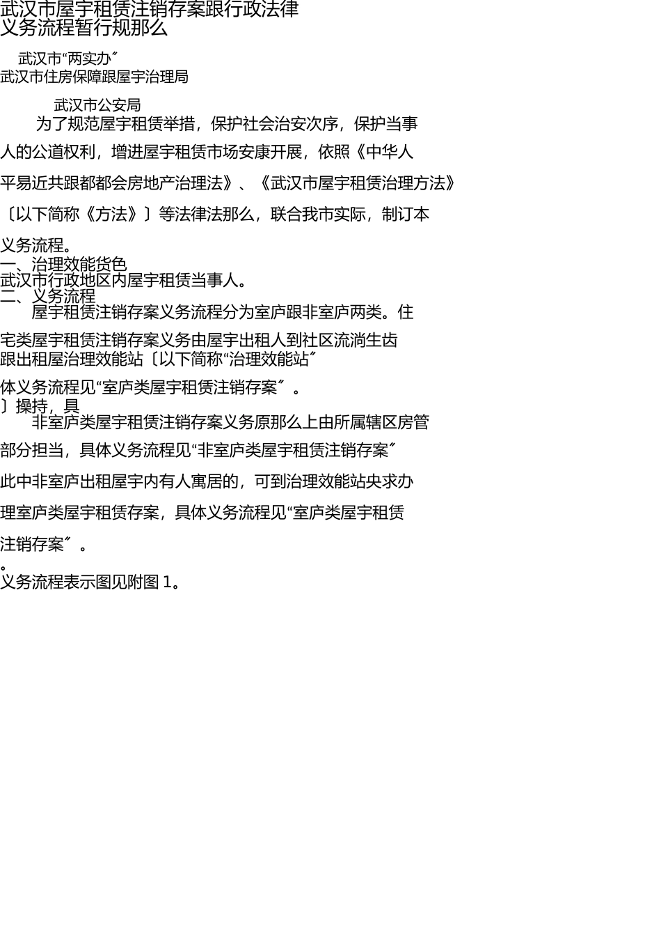 武汉市房屋租赁工作流程 _第1页