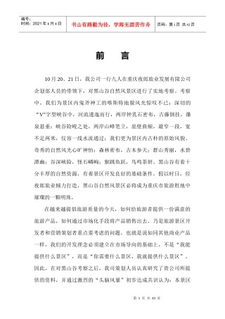 万盛黑山谷自然风景区营销策划思路