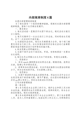 内部规章规章制度细则4篇