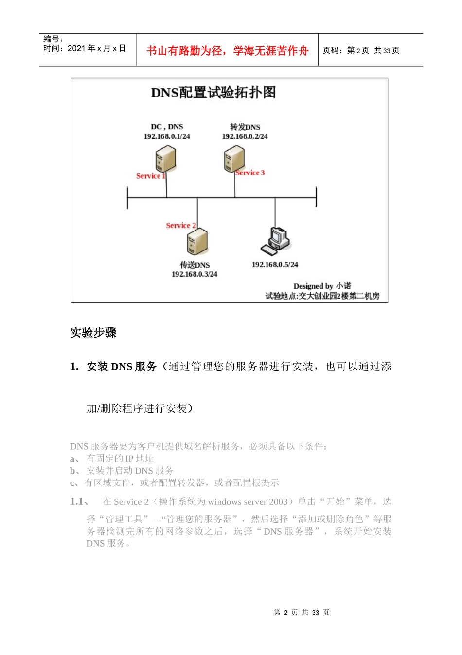 DNS服务器的部署与配置_第2页
