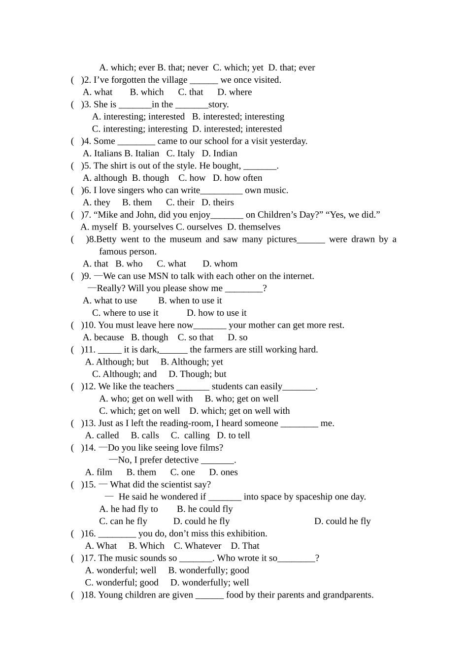 新目标九年级unit 6单元试题及答案2 _第2页