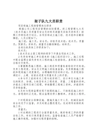 架子队九大员职责要求