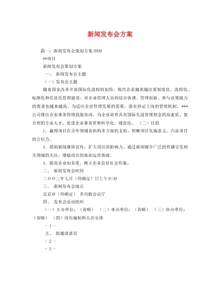 新闻发布会方案 