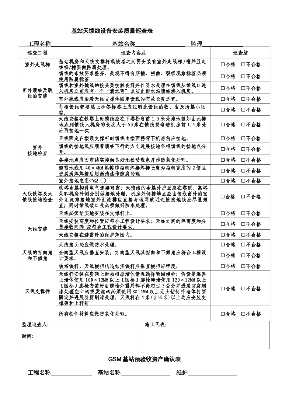 通信建设监理用的预验收表格_第2页
