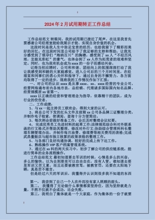 2017年2月试用期转正工作总结