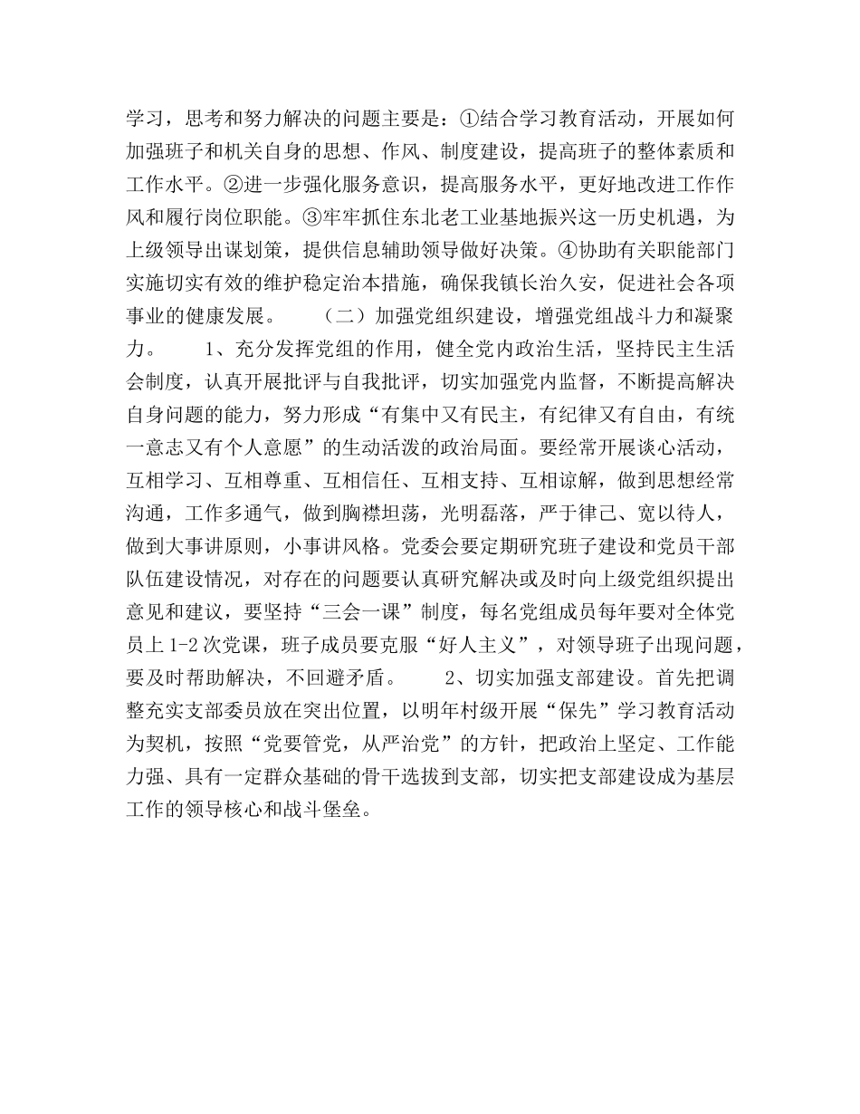 乡镇党委领导班子先进性教育活动整改方案 _第2页