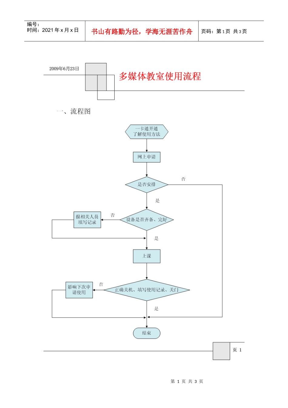 多媒体教室使用制度_第1页