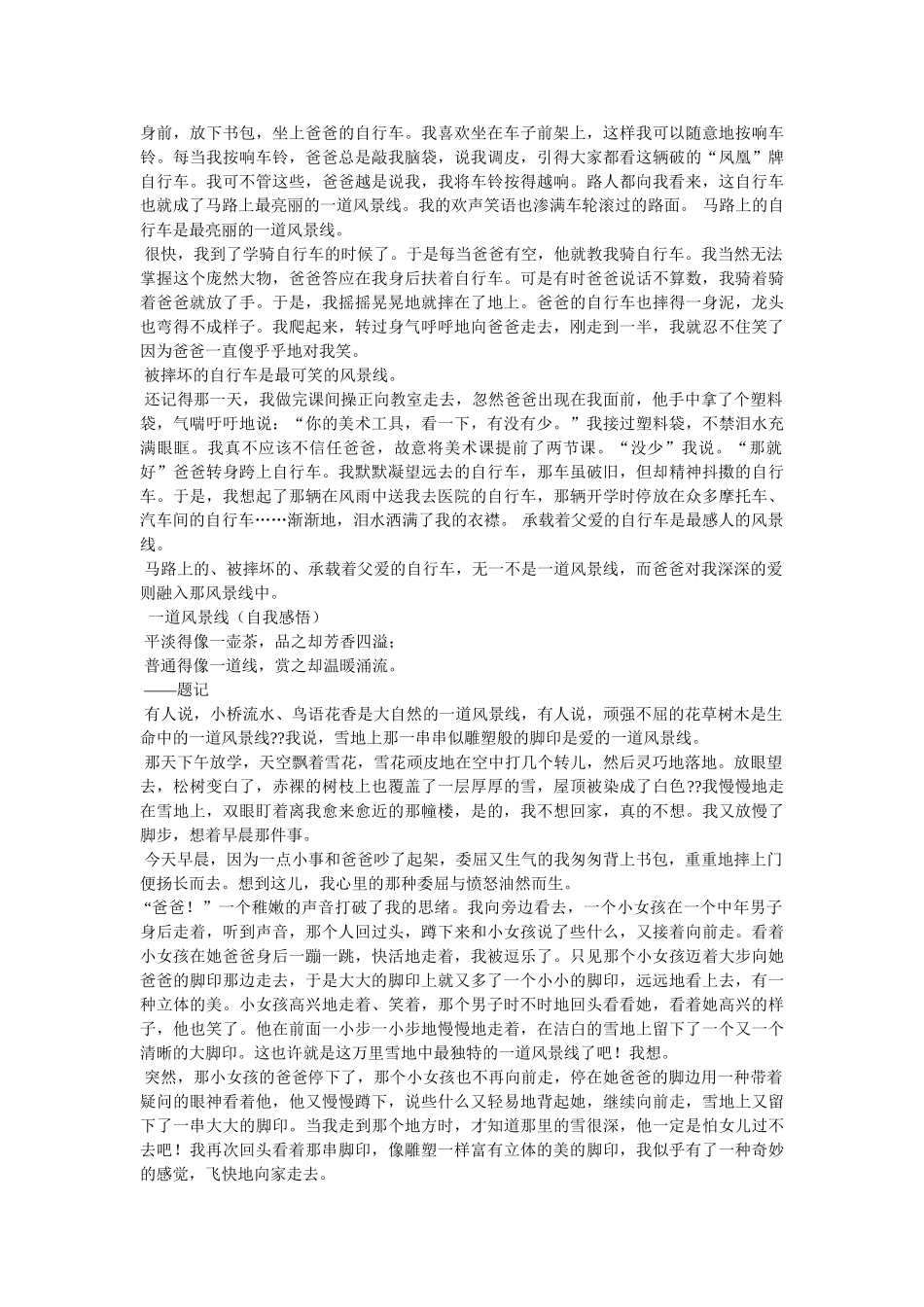 一道风景线初中作文 _第3页