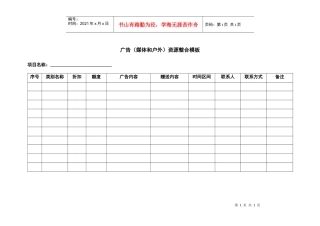 广告资源整合模板