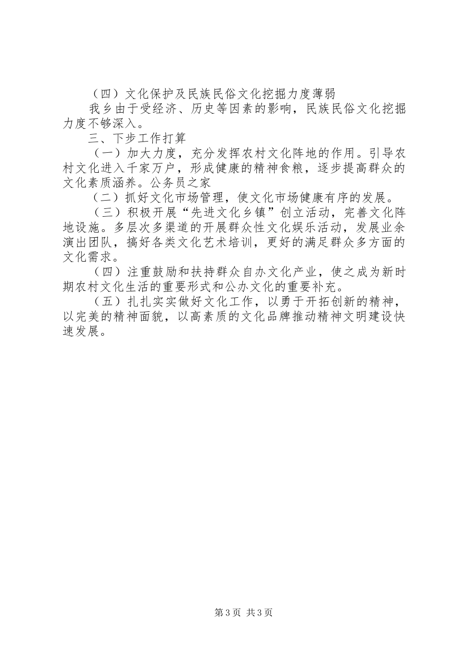 农村文化发展状况总结报告材料_第3页