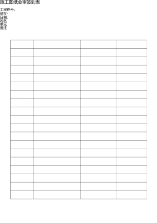 图纸会审签到表、记录 