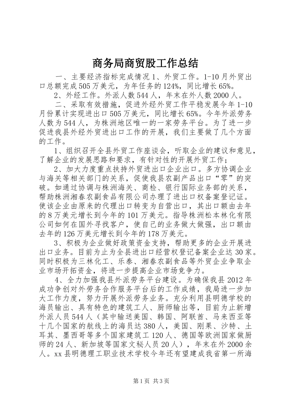 商务局商贸股工作总结_第1页