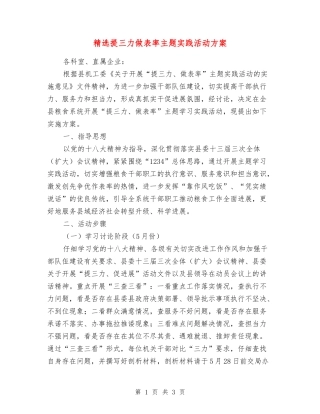 提三力做表率主题实践活动方案