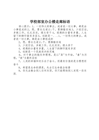 学校部室办公楼走廊标语集锦