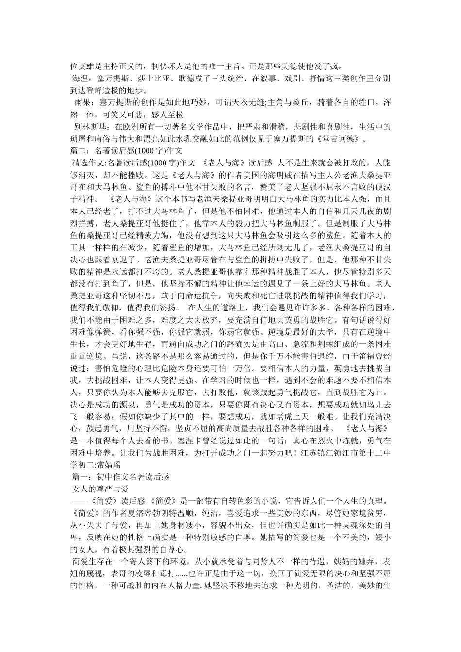 堂吉诃德读后感1000字 _第2页