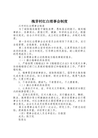 槐芽村红白理事会管理规章制度