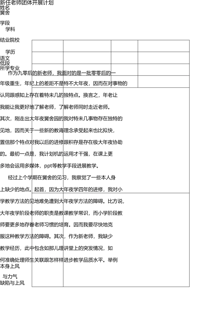 新任教师个人发展规划 _第1页