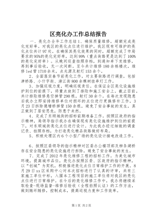 区亮化办工作总结报告