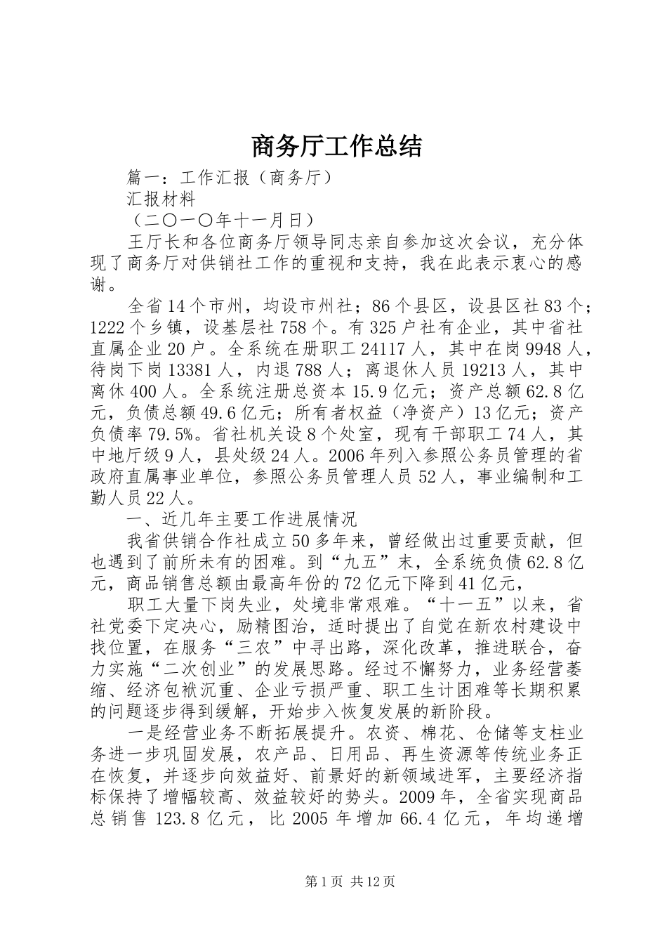 商务厅工作总结_第1页