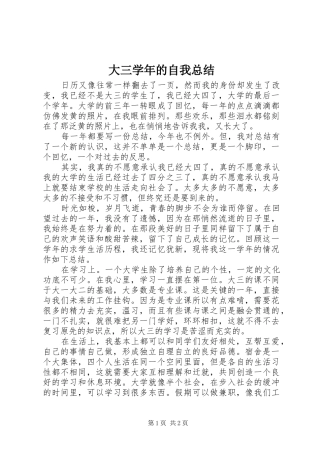 大三学年的自我总结