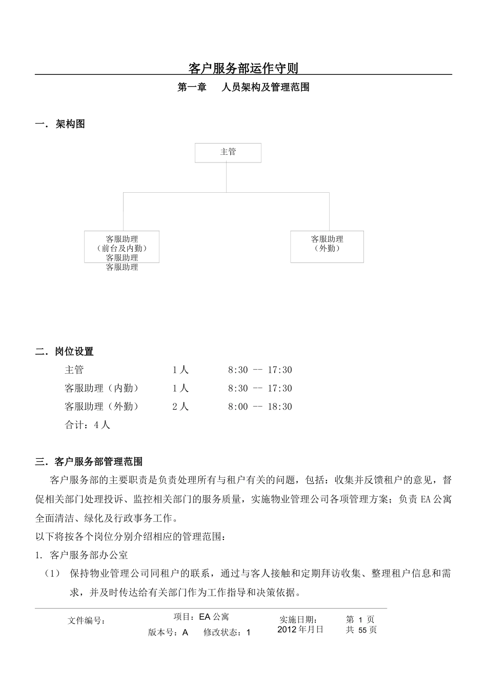 客户服务部运作守则范文_第1页