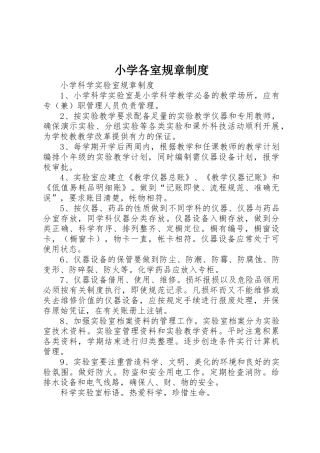 小学各室规章规章制度细则