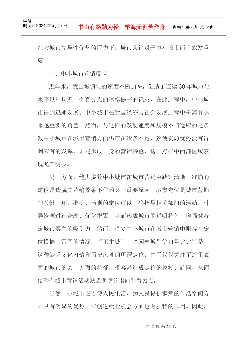 中小城市营销策略论述_第2页