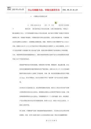 中国鞋业市场分析