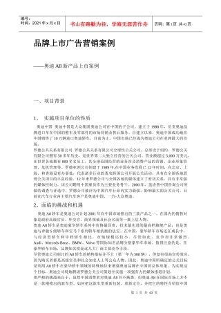 品牌上市广告营销案例doc41