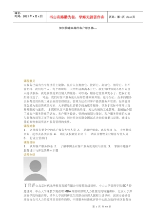 如何构建卓越的客户服务体-丁品洋