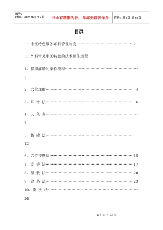 中医特色服务项目