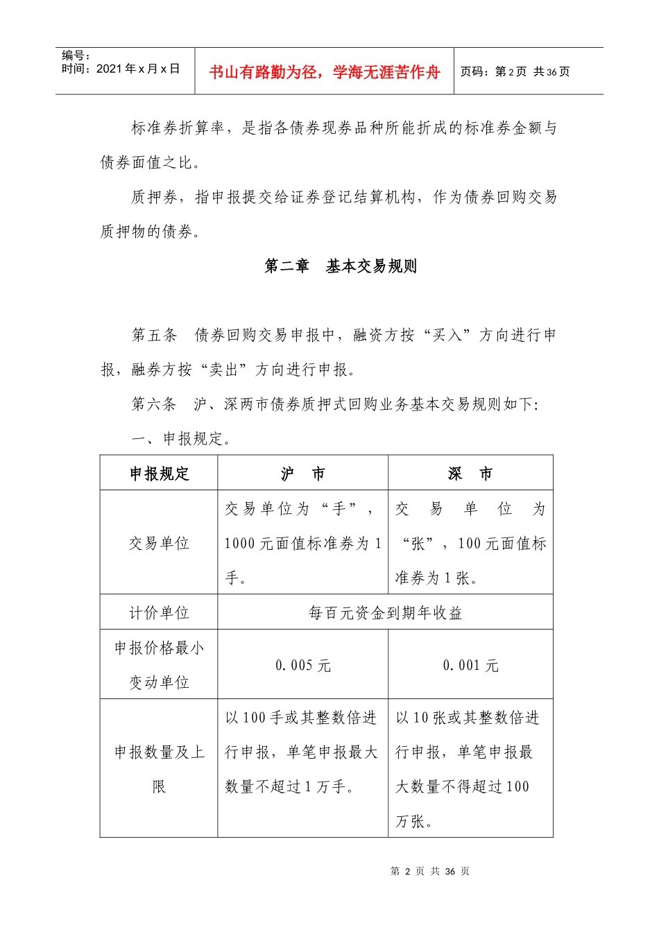 债券质押式回购业务操作规程_第2页