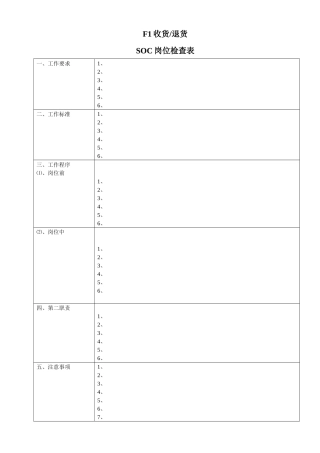 店面SOC岗位检查表