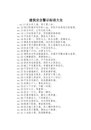 建筑安全警示标语