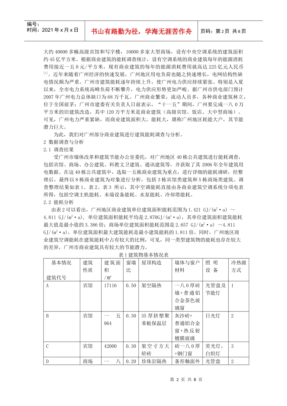 商业类建筑能耗调查与节能潜力分析_第2页