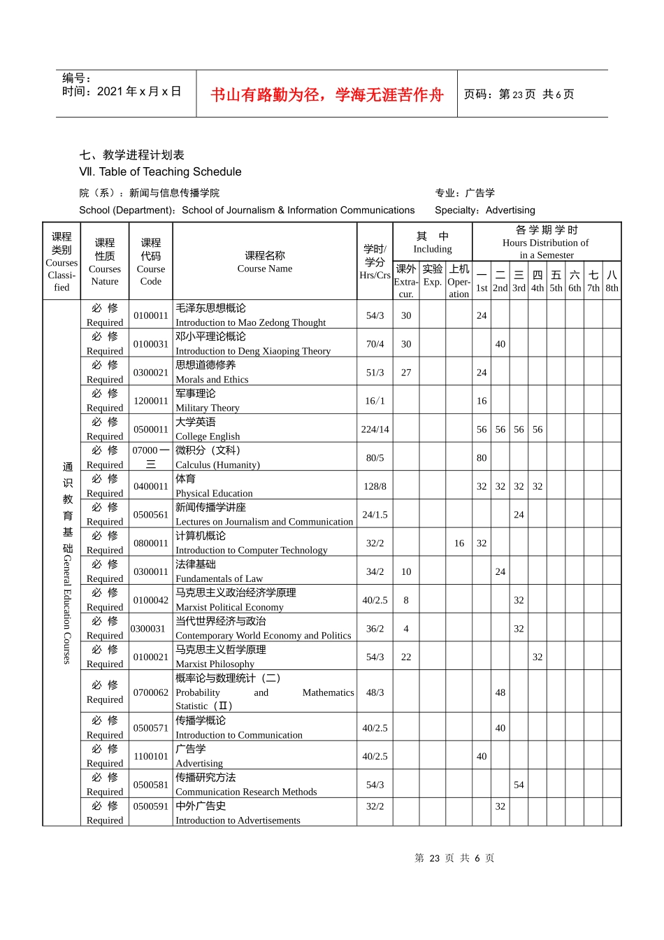 广告学专业本科培养计划_第3页