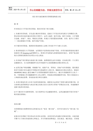 南京·新天地花城项目营销策划构思方案