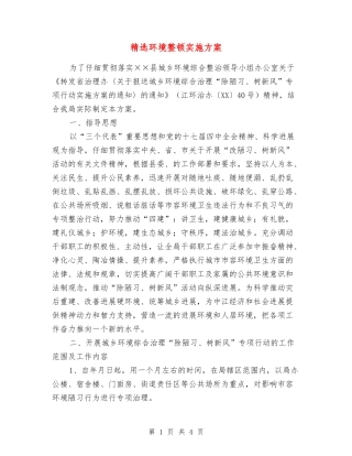 环境整顿实施方案