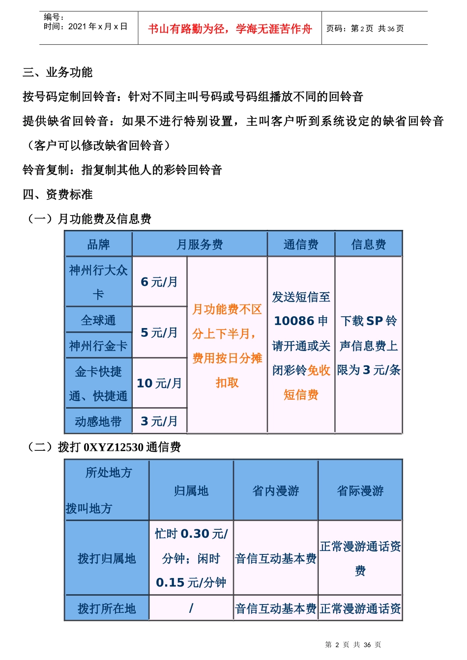 增值业务类(语音类)_第2页