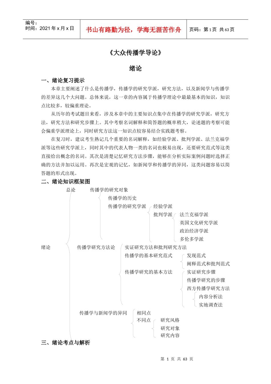 大众传播学导论(苏州大学新闻传播学参考书笔记)_第1页