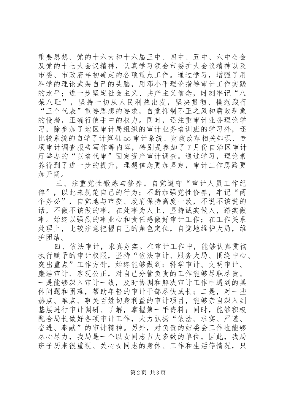 审计局工作人员个人工作总结_第2页