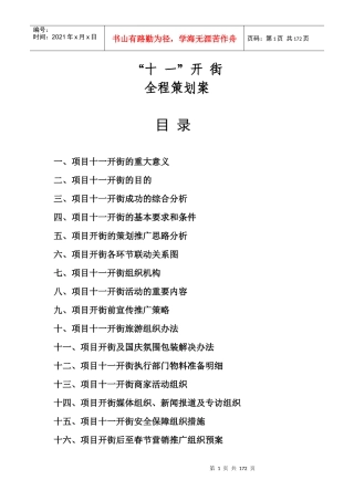 商业街开街全程营销策划方案