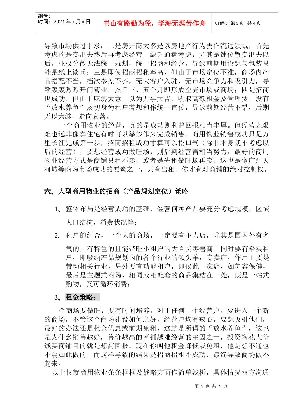 商用物业营销战略大纲DOC5_第3页