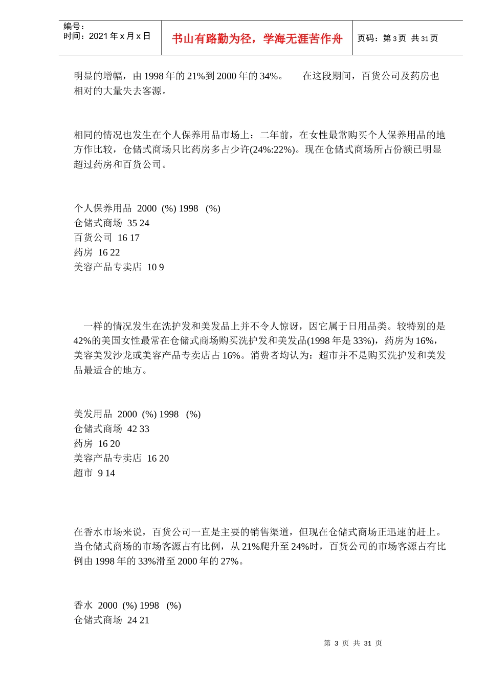 国内外化妆品市场通路分析及新通路启动计划_第3页