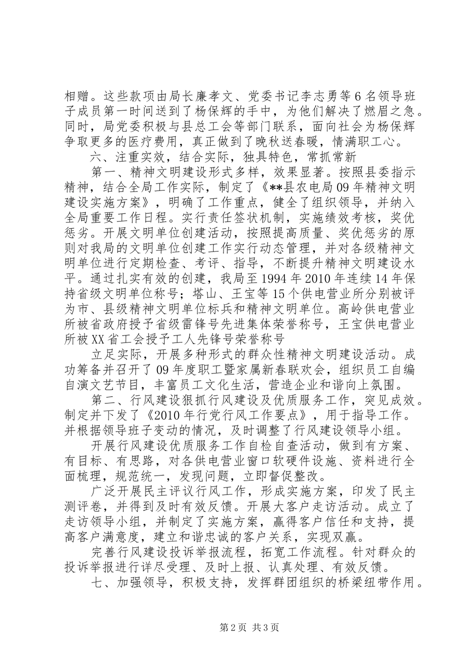 农电局XX年上半年党委工作总结_第2页