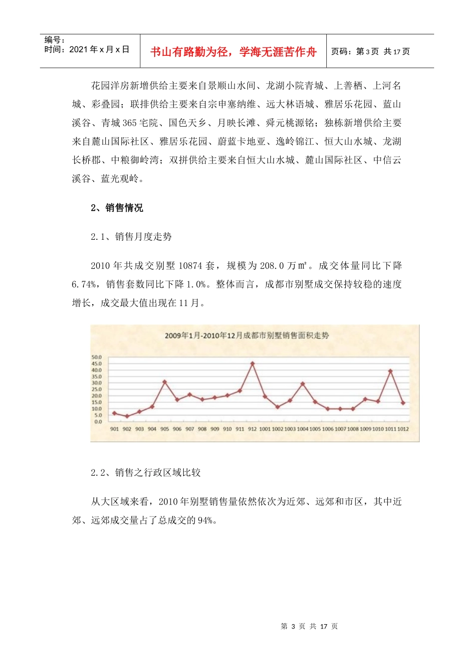 XXXX年成都房地产别墅和商业地产市场分析年报_17页_第3页