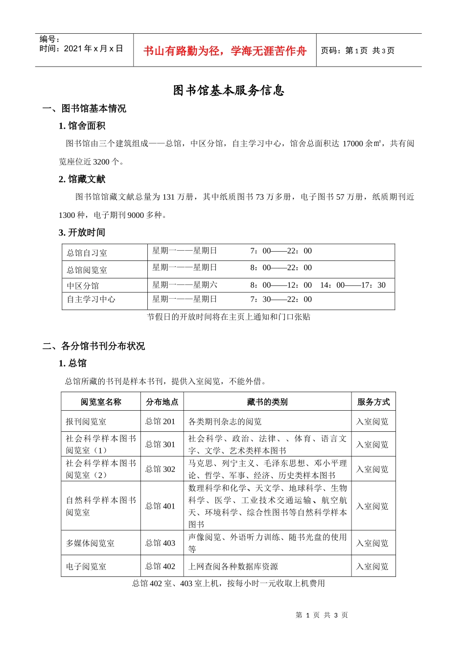 图书馆各类服务宣传单_第1页